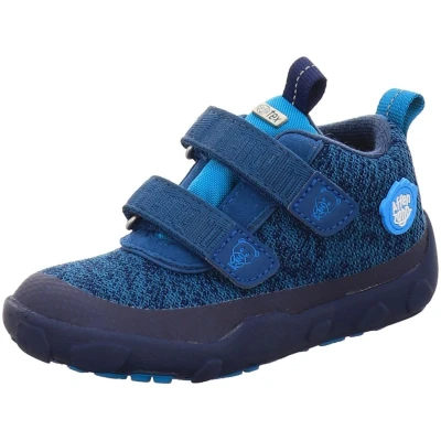 Afbeelding van Affenzahn Lucky Blotevoetenschoen, katoen, klittenbandsluiting, veganistisch, antislip, flexibel, reflecterend, voor de zomer, in maat 21 32, Olifant Blauw, 23 EU