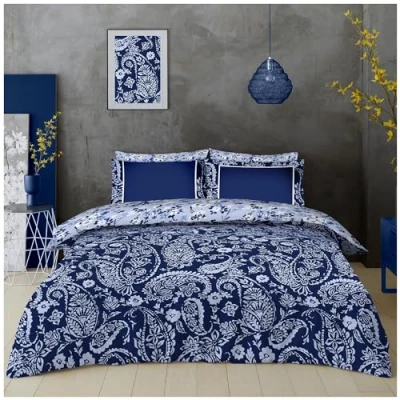 Afbeelding van GC GAVENO CAVAILIA Omkeerbare dekbedovertrekken met kussenslopen, kingsize beddengoedsets, polykatoen zachte dekbedovertrek (230 x 220 cm)