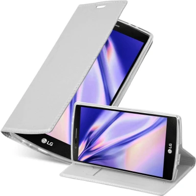 Afbeelding van Cadorabo Hoesje geschikt voor LG G4 / PLUS in CLASSY ZILVER Beschermhoes met magnetische sluiting, standfunctie en kaartvakje Book Case Cover Etui
