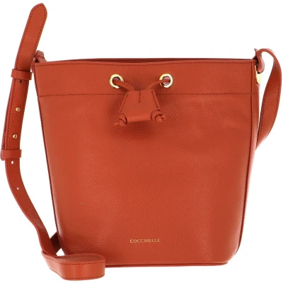Afbeelding van COCCINELLE Leren Schoudertas Lea Shoulder Bag Grained Leather Chestnut Bruine