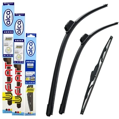 Afbeelding van alca Ruitenwisserbladen platte haak past op Suzuki SX4 vanaf 2006 volledige set ruitenwissers voor en achter AH 26 &quot;14&quot;10&quot; ARC