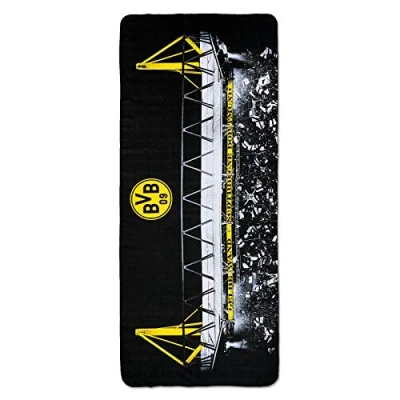 Afbeelding van Borussia Dortmund Unisex bvb microvezel handdoek handdoek, katoen, zwart/geel, 75 x 180 cm EU