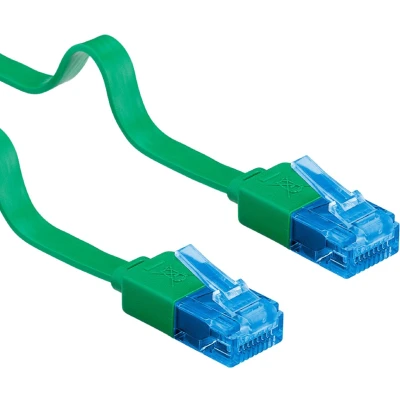 Afbeelding van Goobay CAT 6A Flat Patch Cable U/UTP, green 2 m