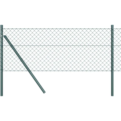 Afbeelding van vidaXL Kettinghek met 13 Posts 0.4x25 m Gegalvaniseerd Staal Groen