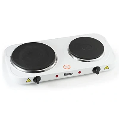 Afbeelding van Tristar KP 6245 Dubbele Kookplaat Elektrische Vrijstaand 2 Kookzones Wit