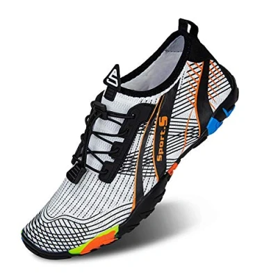 Afbeelding van Waterschoenen heren dames Strandschoenen Zwemschoenen Aquaschoenen unisexs(934 Oranje/Wit,36EU)