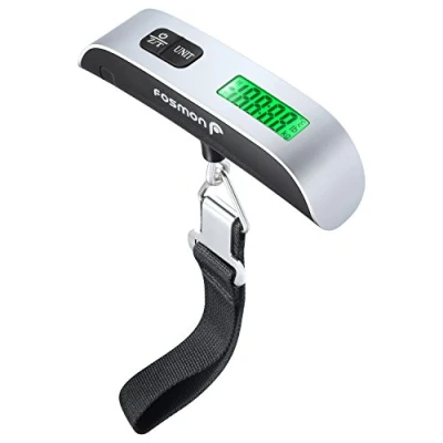 Afbeelding van Fosmon digitale bagageweegschaal met temperatuursensor, tarrafunctie en capaciteit van 110lb / 50kg zilver
