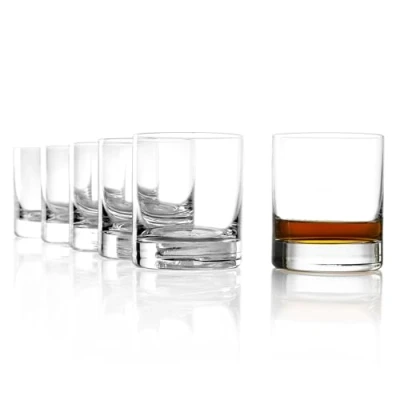 Afbeelding van Stölzle Lausitz New York Bar whiskyglazen, set van 6, 420 ml whiskyglazen in tijdloos design, vaatwasmachinebestendige en stabiele kristallen beker loodvrij kristalglas