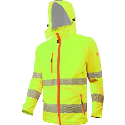 Afbeelding van ACE Neon Lite Hoge zichtbaarheidsjas softshell waarschuwingsjas incl. reflectoren EN afneembare capuchon ISO 20471 Geel XXL
