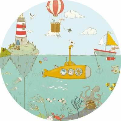 Afbeelding van Komar Fotobehang Underwater 125 x cm (breedte hoogte), rond en zelfklevend (1 stuk)