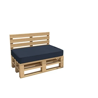 Afbeelding van Chilly Pilley Palletkussen Tuinkussen Waterdicht Binnen Buiten Wasbaar Afneembaar Zitkussen Rugkussen (Zitkussen 120x60x15, Donkerblauw)