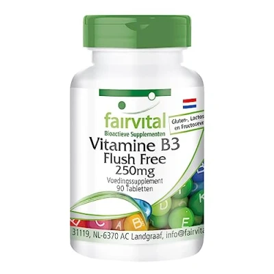 Afbeelding van Fairvital Vitamine B3 tabletten flush free 250mg HOOG GEDOSEERD VEGAN 90