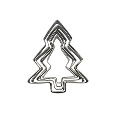 Afbeelding van Zenker 44814 5 delige set kerstuitstekers dennenboom, uitstekers kerstboom, uitsteekvorm, roestvrij staal, zilver, 11 x 9,5 cm