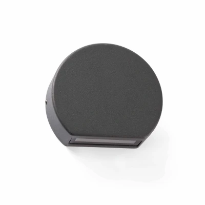 Afbeelding van FARO BARCELONA Ronde LED buitenwandlamp Pill in donkergrijs