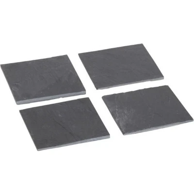 Afbeelding van Leisteen onderzetters 8 stuks 10 cm Glazenonderzetters
