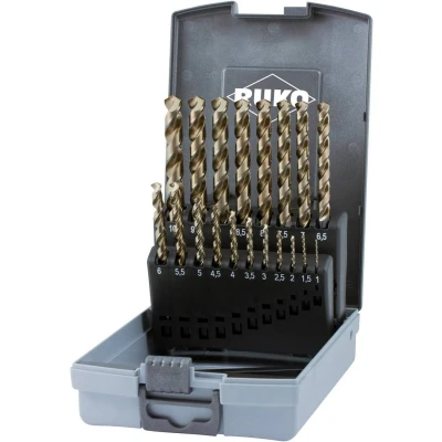Afbeelding van RUKO 228214RO HSSE Co 5 Metaal spiraalboorset 19 delig DIN 338 3 vlakken schacht 1 set(s)