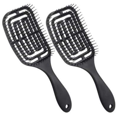 Afbeelding van Vinabo 2 haarborstels, ontwarrende haarborstel, trekt niet professioneel, gebogen, geventileerd, voor nat en droog haar, massageborstel, ontwarrend, dames, heren kinderen