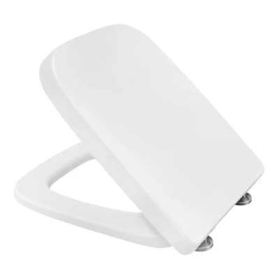 Afbeelding van eSituro Vierkante toiletbril Soft Close Quick Release EEN knop Top fix of Bottom fittingen, Duroplast, antibacterieel, gemakkelijk schoon te maken