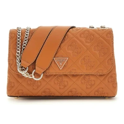 Afbeelding van GUESS Schoudertas Adelasia Convertible Xbody Flap Bag Caramel Lichtbruin