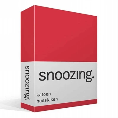 Afbeelding van Snoozing Katoen Hoeslaken Tweepersoons 150x200 cm Rood
