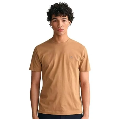 Afbeelding van GANT REG Shield SS Tshirt basic, Heren, Maat: 3XL, Khaki
