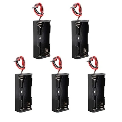 Afbeelding van HALJIA 5Pcs 3V AAA 2 x 1.5V Batterij Houder Case Opbergdoos Organizer Container Met Draad Leads Zwart