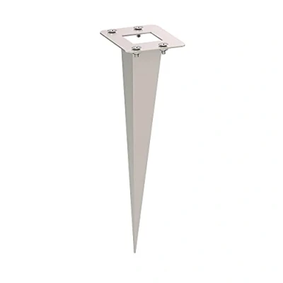 Afbeelding van ledscom.de tuin grondpin, voor POMI, roestvrij staal, 18cm, 6,5 x 5cm, zuil, pilaar, stopcontact, buiten, voeding, montage, grondbevestiging,