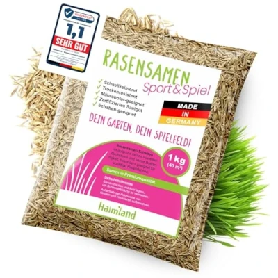 Afbeelding van halmland® graszaad, snelkiemend, 1 kg voor 40 m², duurzaam sport en speelgazon, droogbestendig, voorjaar, uit Duitsland