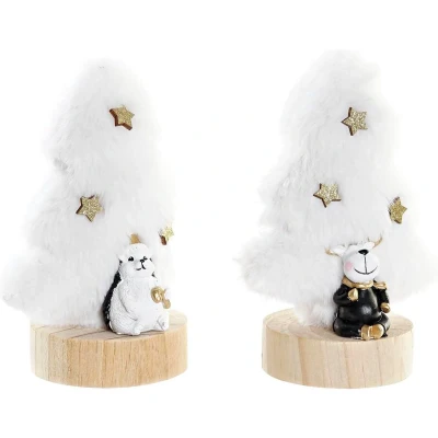 Afbeelding van Kerstversiering DKD Home Decor Boomstructuur Polyester MDF Hars (12 x 8 15,5 cm) (2 Stuks)