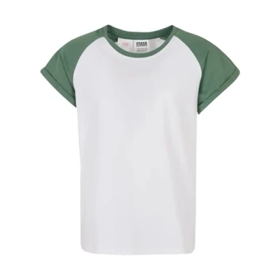 Afbeelding van Urban Classics Contrast Raglan Tshirt print voor kinderen, Maat: 158/164, White salvia