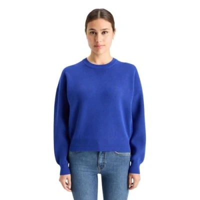 Afbeelding van Scotch &amp; Soda Compacte gebreide relaxed trui voor dames, Electric Blue 0704, M