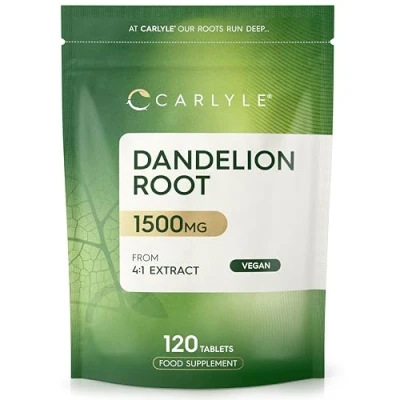 Afbeelding van Paardenboem Poeder Tabletten 1500mg 120 Dandelion Root Extract Tablets Paardenbloemwortel Veganistische Carlyle