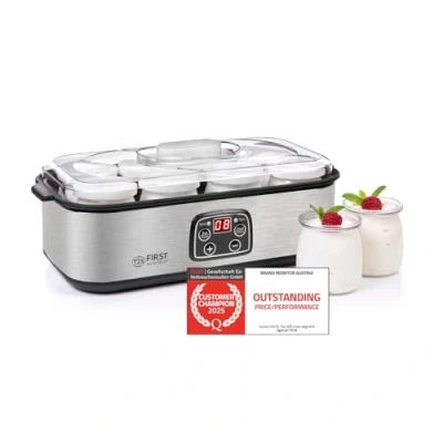 Afbeelding van TZS First Austria yoghurtmaker 25W Timer 8x180ml Zilver