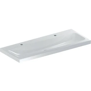 Afbeelding van Geberit iCon Light wastafel wit (120 x 48 cm) 2x 1 kraangat, zonder
