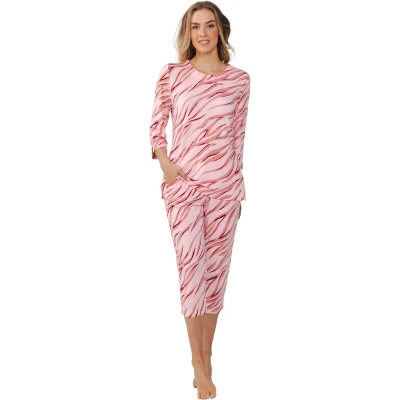 Afbeelding van Pastunette Premium Pyjama Blushed Safari EcoVero Viscose Roze Maat 38