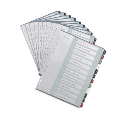Afbeelding van Leitz A4 tabbladen, 10 12, 12 beschrijfbaar voorblad, extra breed, PP, Style, meerkleurig, 12380000