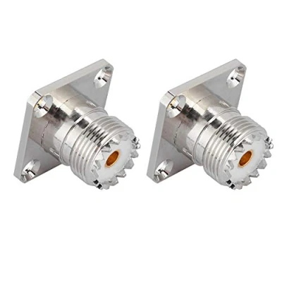 Afbeelding van Topiky 2 STKS UHF Vrouwelijke SO239 Jack 4 Gat Socket Panel Chassis Mount RF Coaxiale Adapter Coax Connector
