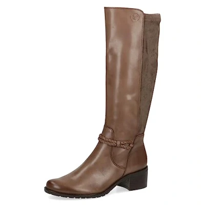 Afbeelding van Caprice Laarzen Taupe comb, Dames, Maat: 40.5, comb Leer en textiel