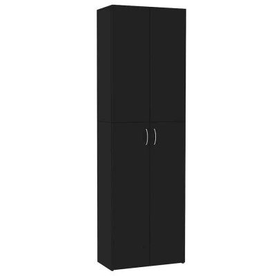 Afbeelding van Kantoorkast 60x32x190 cm bewerkt hout zwart