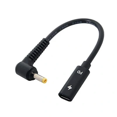 Afbeelding van Cablecc Oplaadkabel geschikt voor laptop, 18 20V, type C USB aansluiting, ingang naar DC 4.01.7mm Power PD