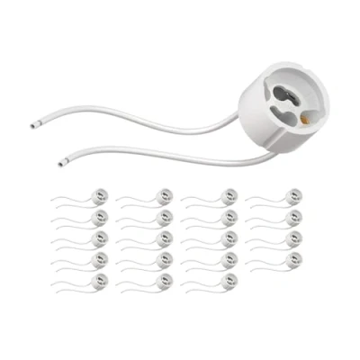 Afbeelding van ledscom.de 20 stuks GU10 fitting, keramisch, wit, 230V AC, max. 25W