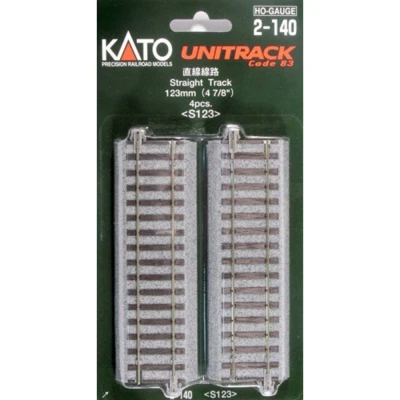 Afbeelding van H0 Kato Unitrack 2 140 Rechte rails 123 mm 4 stuk(s)