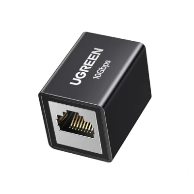 Afbeelding van UGREEN Lan Kabel Uitbreiding RJ45 Coupler 10 Gigabit Ethernet Netwerkkabel Cat7/ Cat6/ Cat5e/ Cat5（Zwart 1 stuk）
