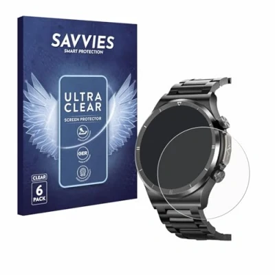 Afbeelding van Savvies Screenprotector voor Banlvs Smartwatch 1.39&quot; Folie Beschermfolie transparant (6 Stuks)
