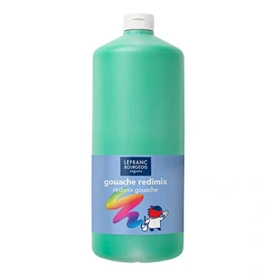 Afbeelding van Lefranc Bourgeois 188049 Redimix plakkaatverf, Tempera kinderverf, gebruiksklare gouacheverf, 2000 ml fles Brilliant Green