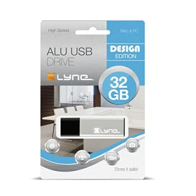 Afbeelding van XLYNE 32GB USB stick 2.0 ALU High Speed, Design Flash Drive, 177561, aluminium