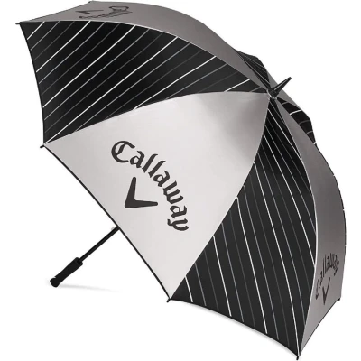 Afbeelding van Callaway UV 64 Inch Single Canopy Golfparaplu Zwart Zilver Wit