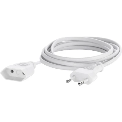 Afbeelding van Sygonix SY 5042680 Stroom Verlengkabel Wit 5.00 m H03VVH2 F 2X 0,75 mm²