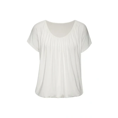 Afbeelding van Lascana Kurzarm Tshirt basic, Dames, Maat: 48/50, Creme