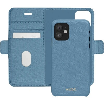 Afbeelding van iPhone 11 Bookcase hoesje dbramante1928 Effen Blauw Leer